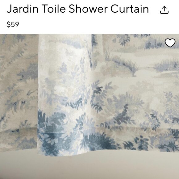 Pottery Barn Jardin Toile Shower Curtain - Picture 3 of 9